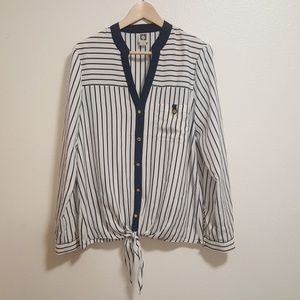 Anne Klein button down striped top